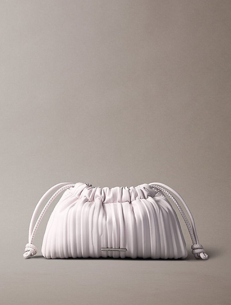Calvin Klein Pembe Renkli Kadın Drawstring Plisse Çapraz Çanta