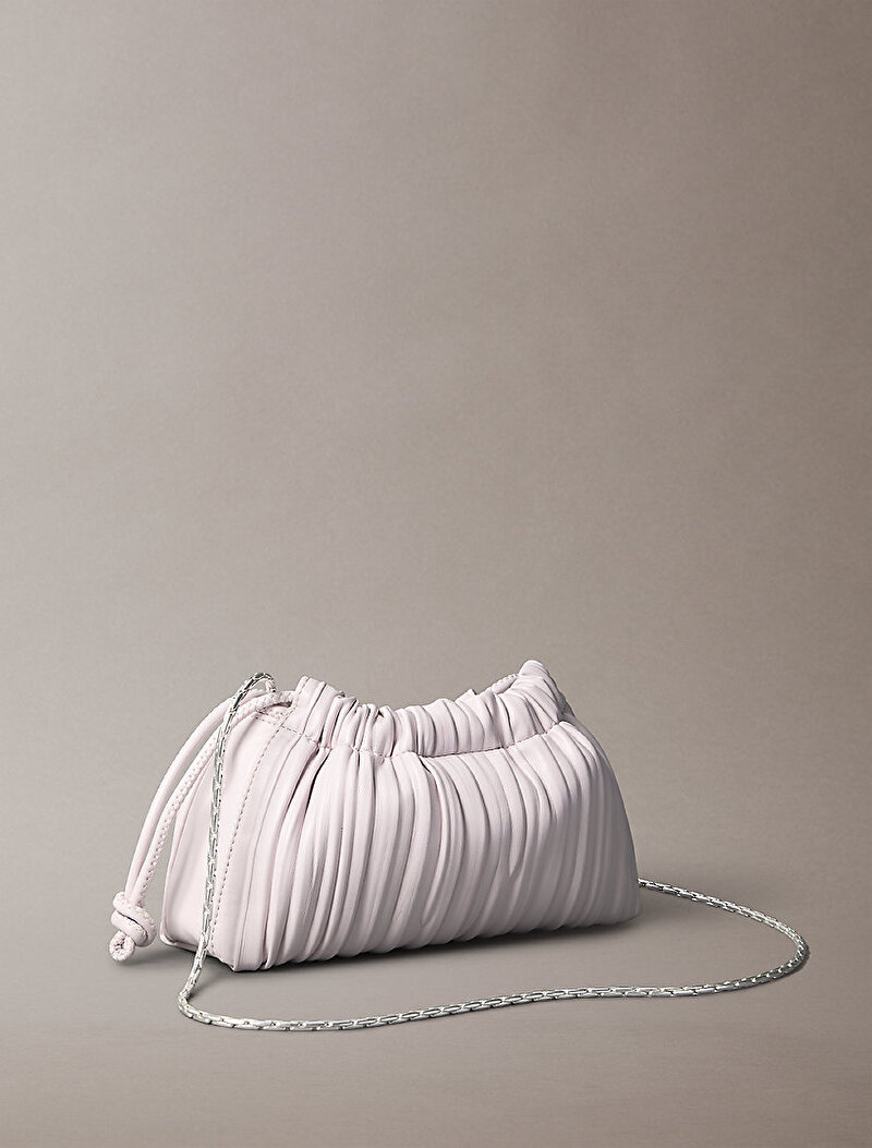 Calvin Klein Pembe Renkli Kadın Drawstring Plisse Çapraz Çanta