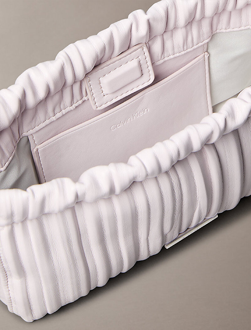 Calvin Klein Pembe Renkli Kadın Drawstring Plisse Çapraz Çanta
