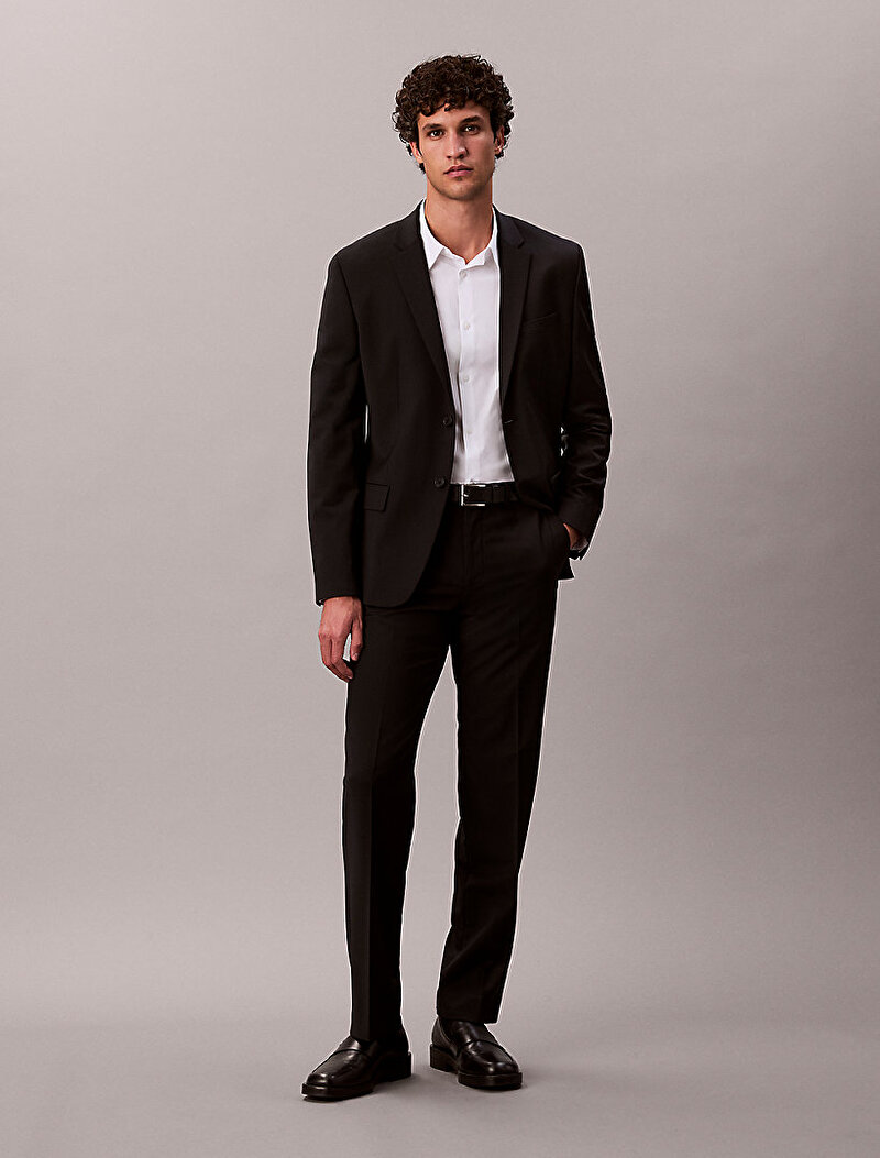 Calvin Klein Beyaz Renkli Erkek Solid Stretch Slim Gömlek