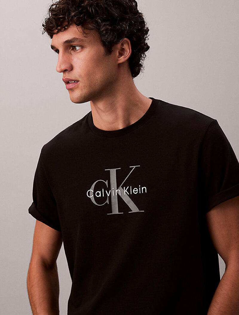 Calvin Klein Siyah Renkli Erkek Hero Monologo T-shirt