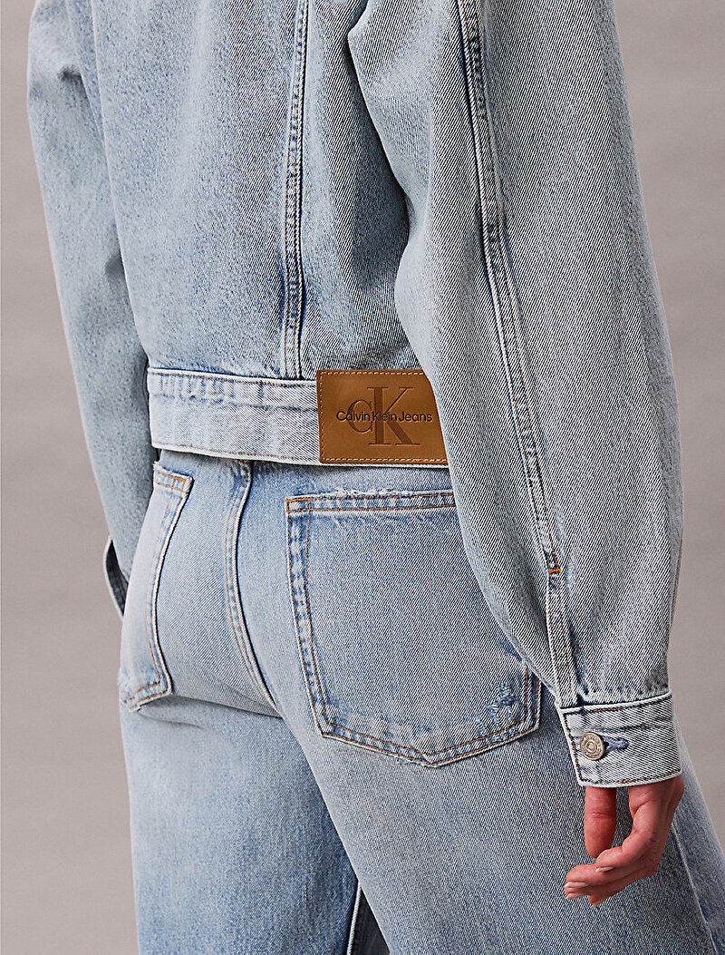 Calvin Klein Mavi Renkli Kadın 90s Trucker Lafayette Denim Ceket