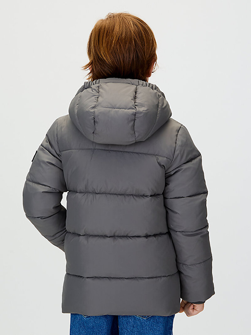 Calvin Klein Gri Renkli Erkek Çocuk Essential Puffer Mont