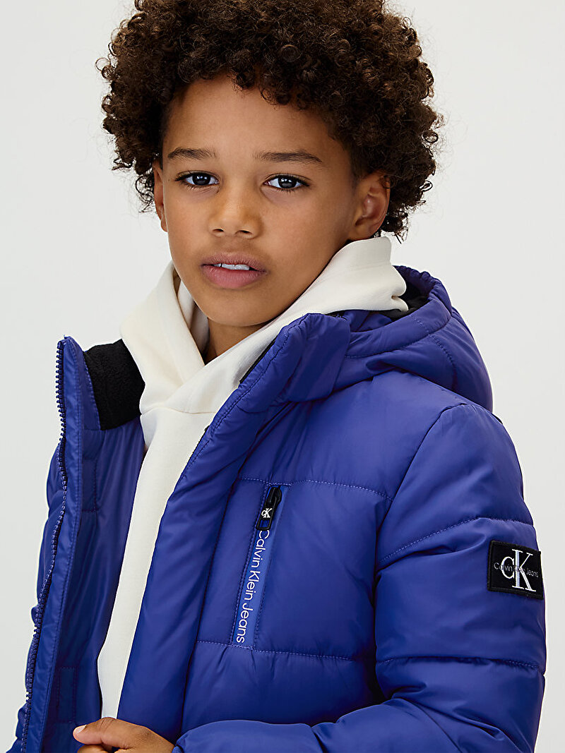 Calvin Klein Mavi Renkli Erkek Çocuk Essential Puffer Mont