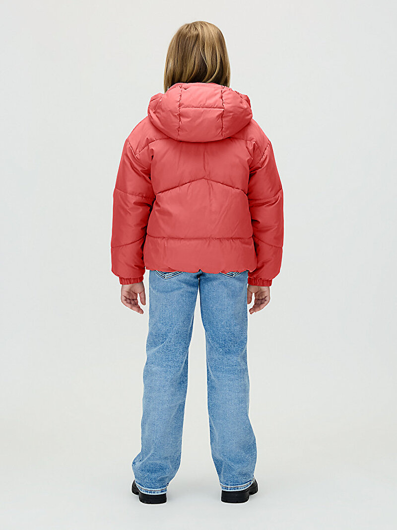 Calvin Klein Pembe Renkli Kız Çocuk CK Short Puffer Mont
