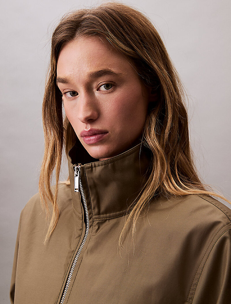 Calvin Klein Bej Renkli Kadın Cotton Kısa Ceket