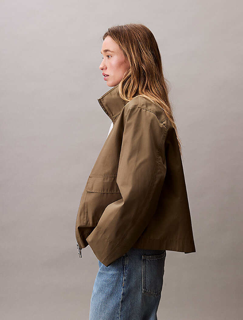 Calvin Klein Bej Renkli Kadın Cotton Kısa Ceket