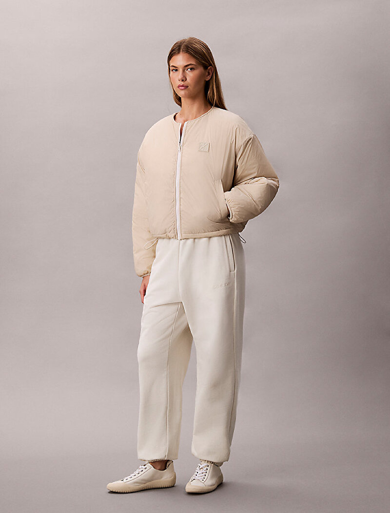 Calvin Klein Beyaz Renkli Kadın Logo Quilted Ceket