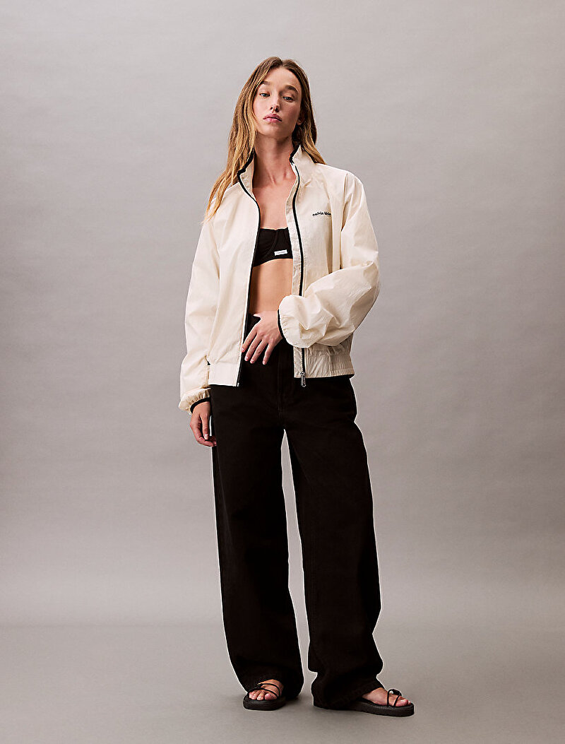 Calvin Klein Beyaz Renkli Kadın Retro Track Ceket