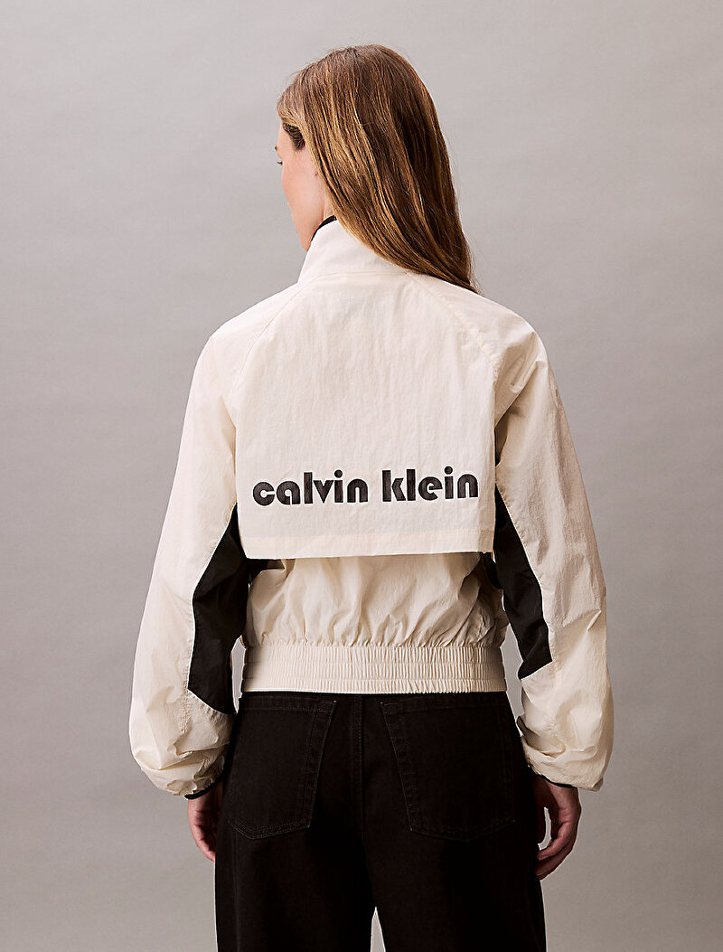 Calvin Klein Beyaz Renkli Kadın Retro Track Ceket