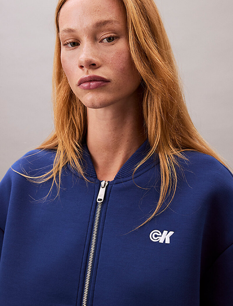 Calvin Klein Mavi Renkli Kadın A- Oversized Scuba Ceket