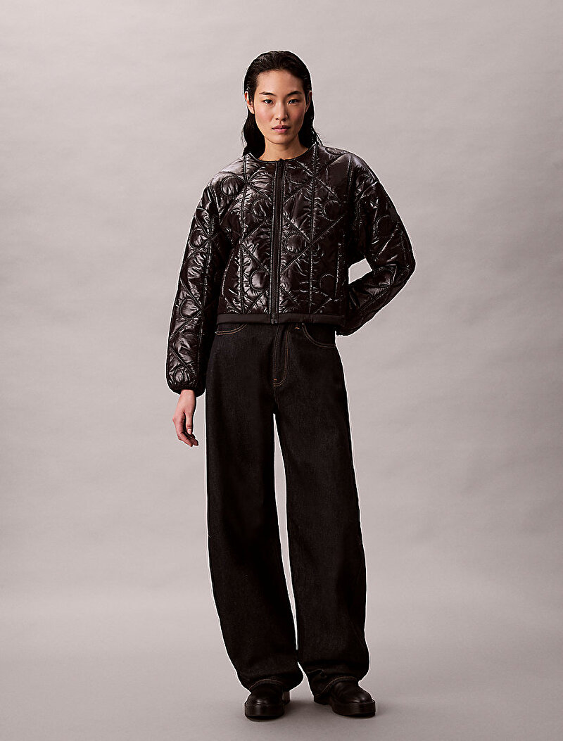 Calvin Klein Siyah Renkli Kadın Logo Quilted Ceket