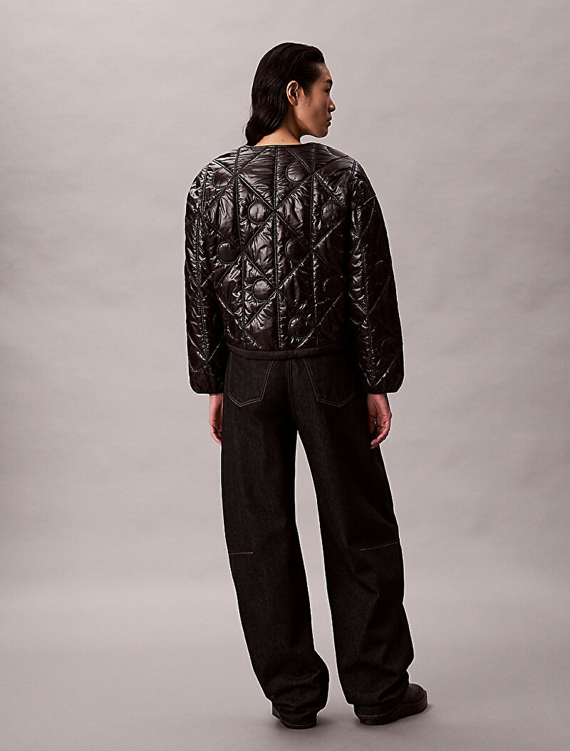 Calvin Klein Siyah Renkli Kadın Logo Quilted Ceket