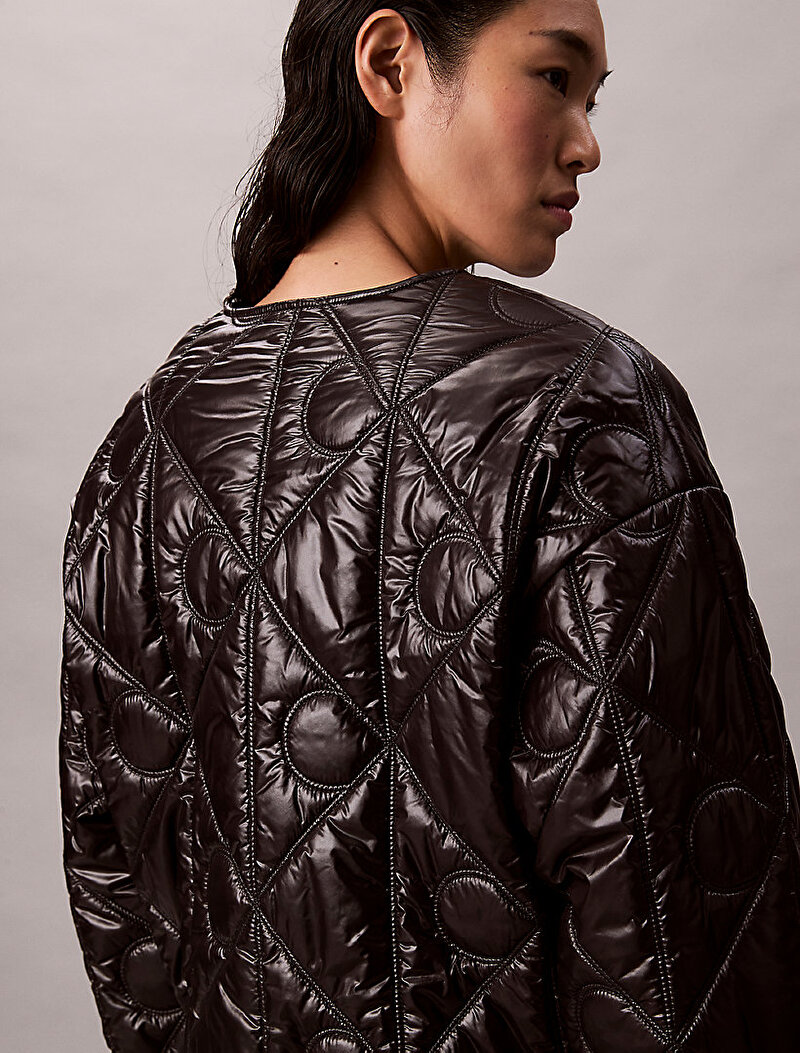 Calvin Klein Siyah Renkli Kadın Logo Quilted Ceket