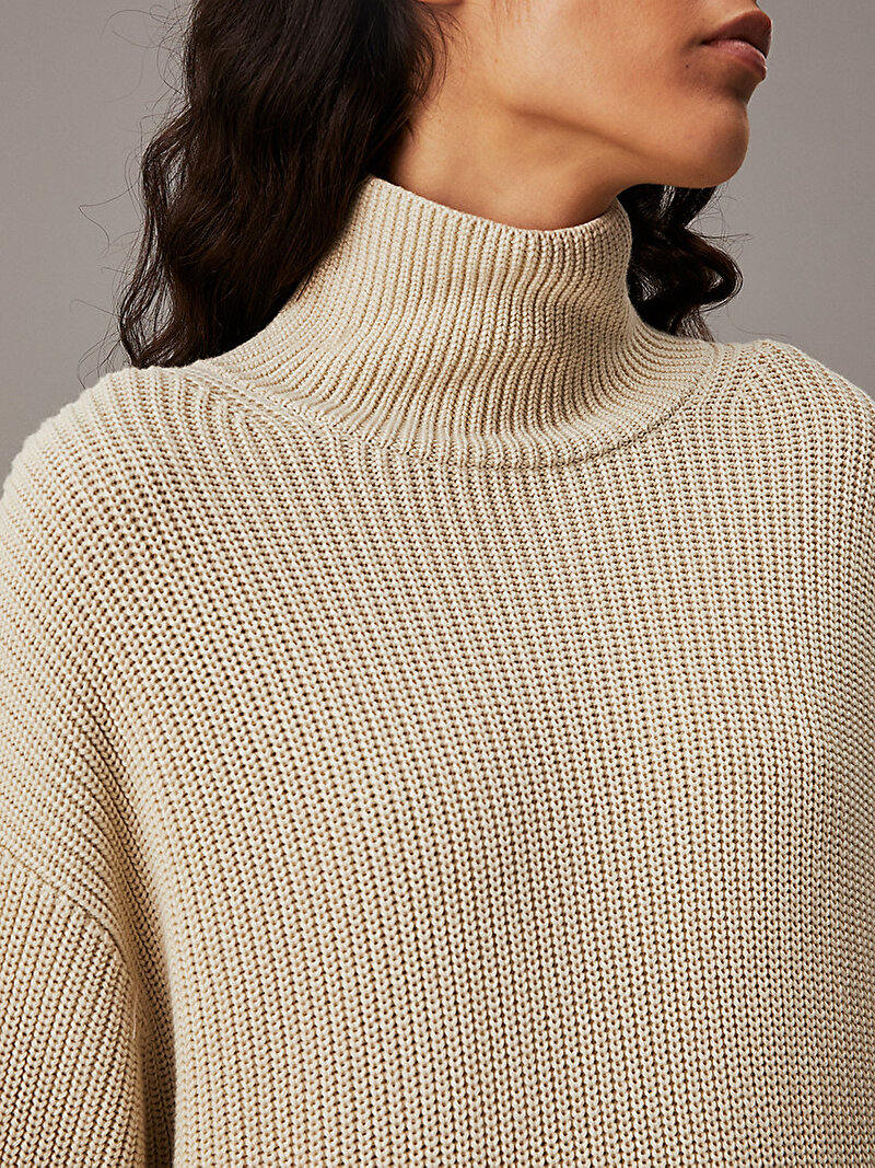 Calvin Klein Bej Renkli Kadın Chunky Loose Sweater Elbise