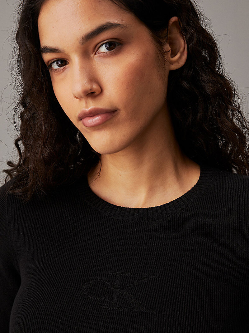 Calvin Klein Siyah Renkli Kadın CK Intarsia Sweater Elbise