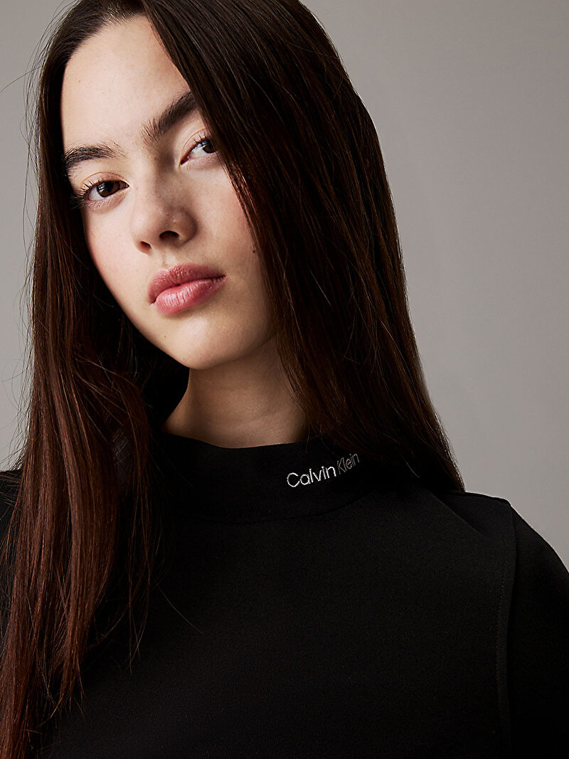 Calvin Klein Siyah Renkli Kadın Logo Elastic Milano Elbise