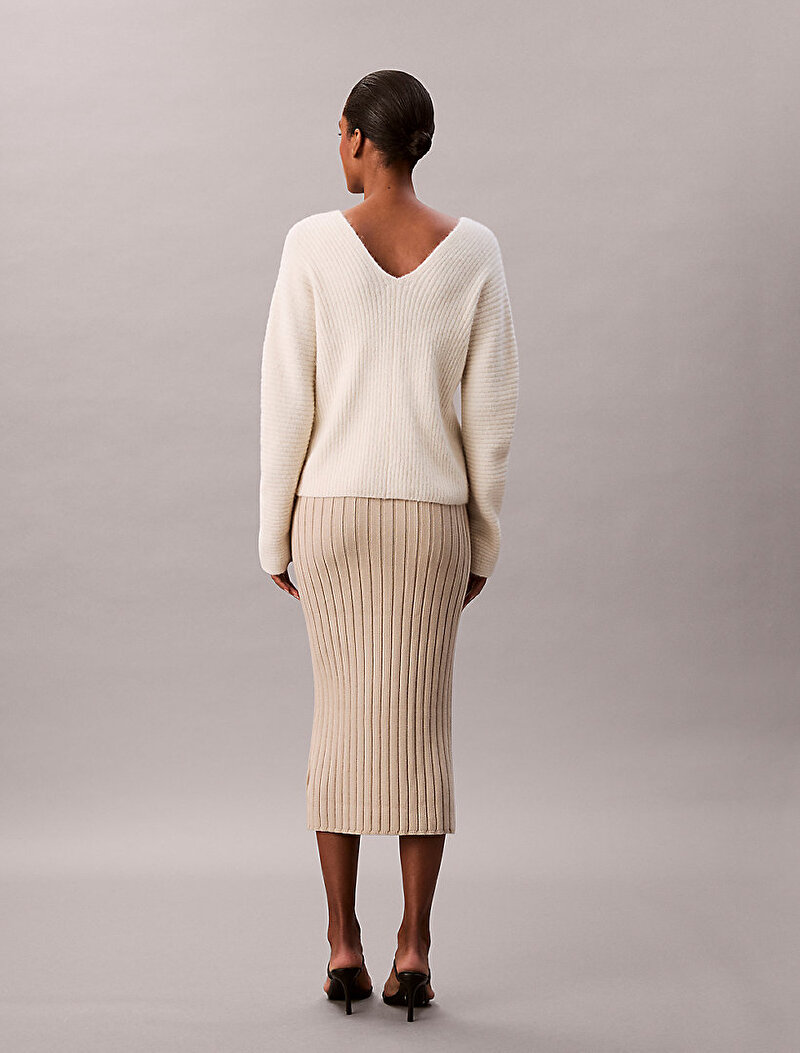 Calvin Klein Bej Renkli Kadın Sweater Etek