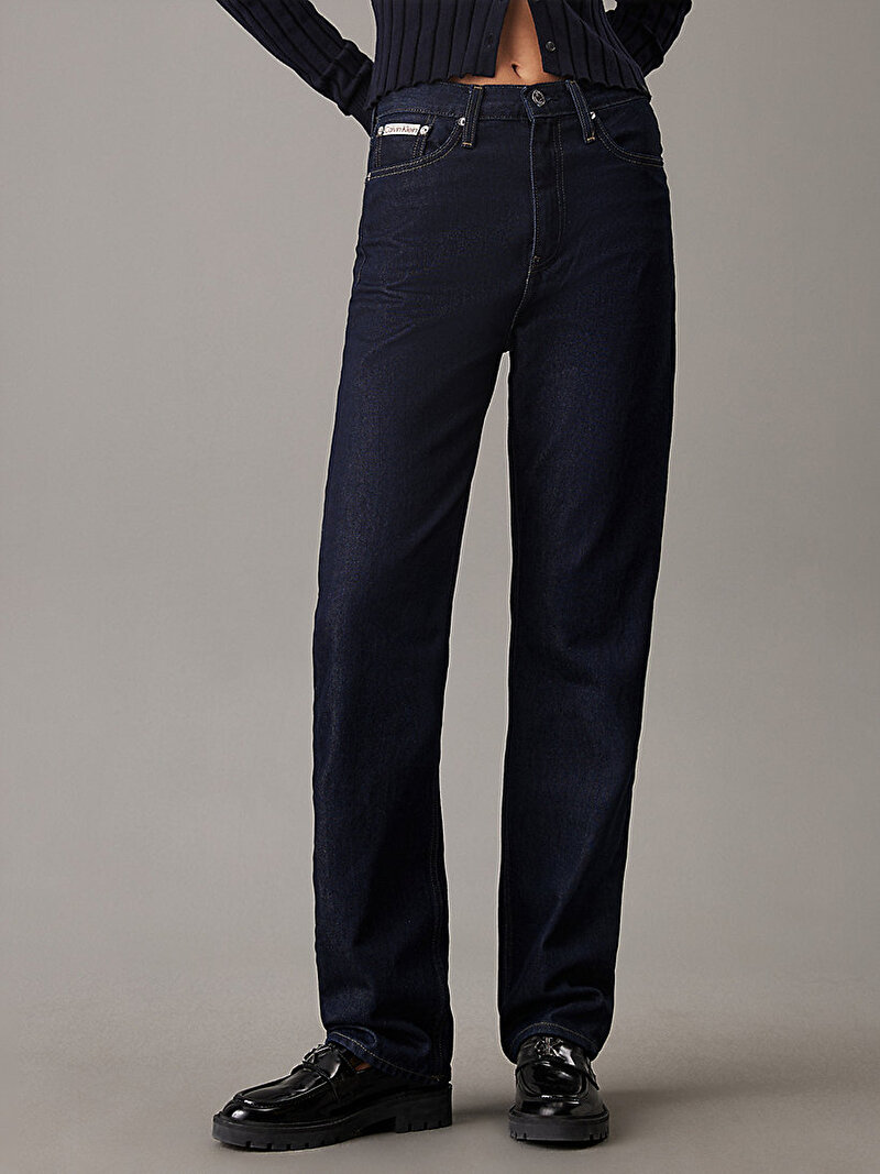 Kadın High Rise Straight Jean Pantolon