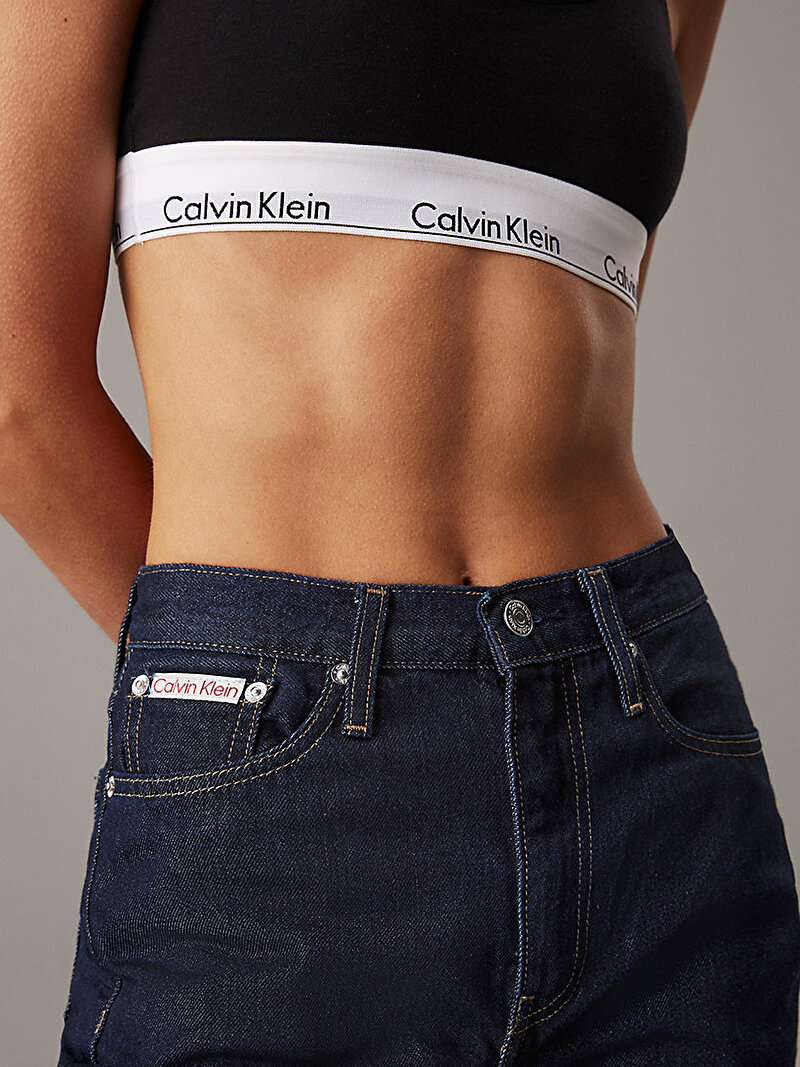 Calvin Klein Lacivert Renkli Kadın High Rise Straight Jean Pantolon