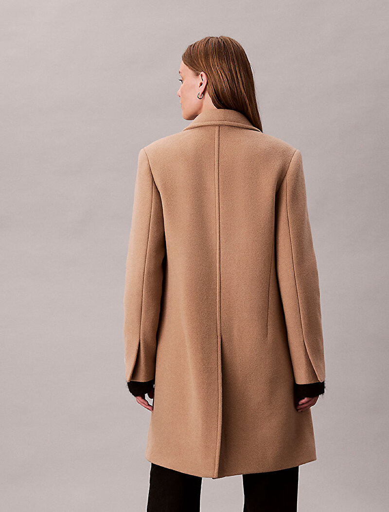 Calvin Klein Bej Renkli Kadın Tailored Single Kaban