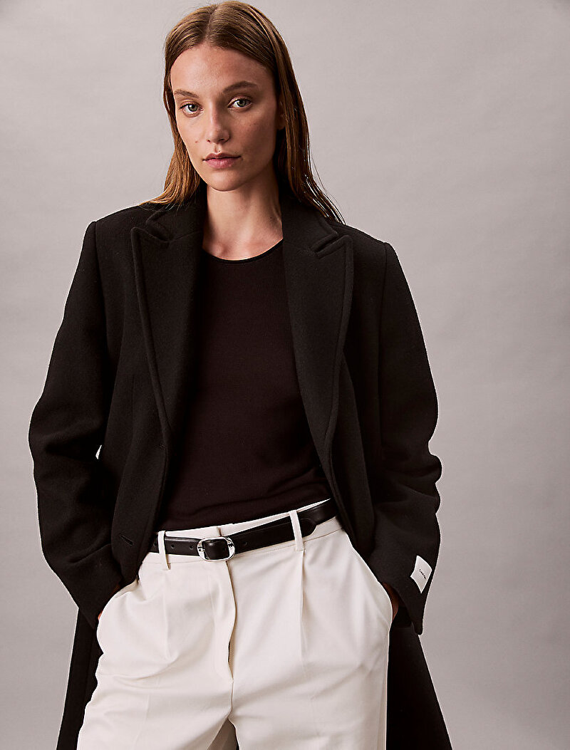 Calvin Klein Siyah Renkli Kadın Tailored Single Kaban