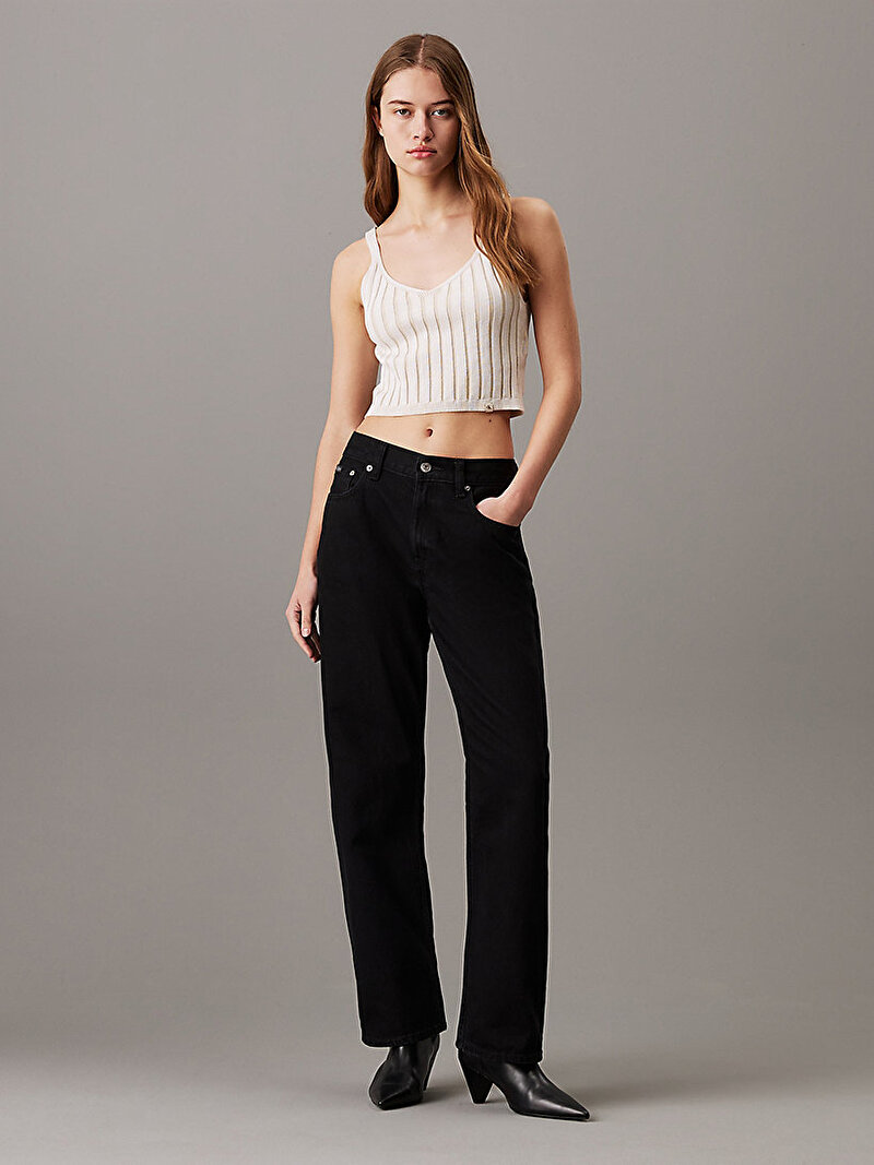 Calvin Klein Bej Renkli Kadın Plated Bralet Kazak