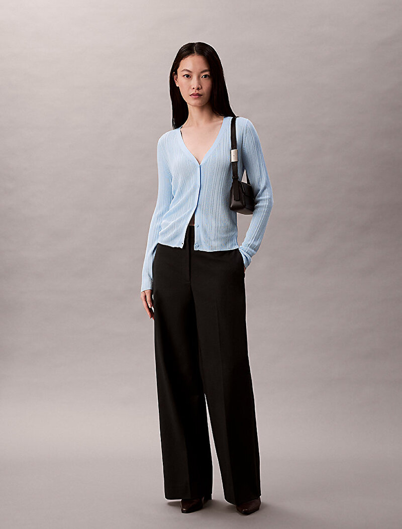 Kadın Shiny Viscose Rib Kazak