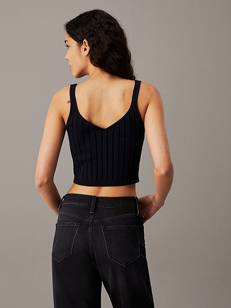 Calvin Klein Siyah Renkli Kadın Plated Bralet Kazak