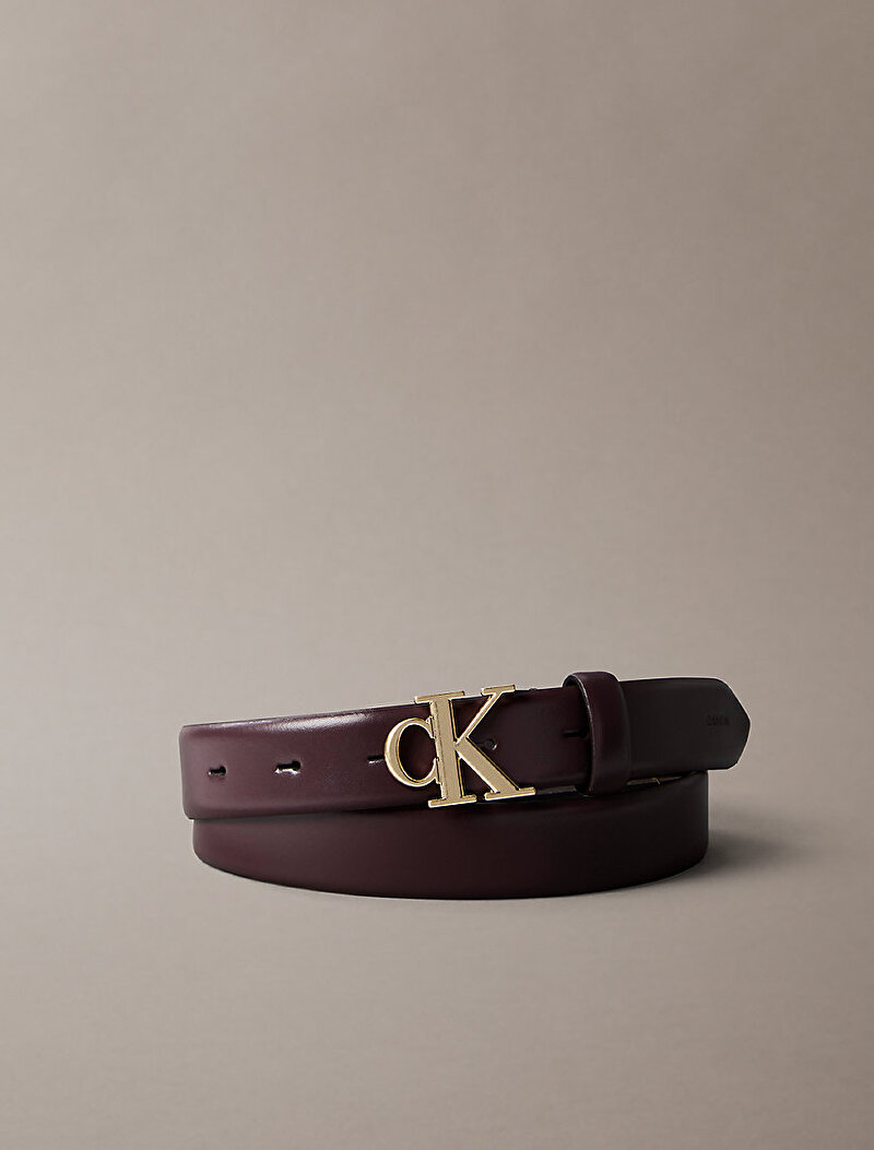 Calvin Klein Kahverengi Renkli Kadın CK Buckle 30mm Fixed Kemer