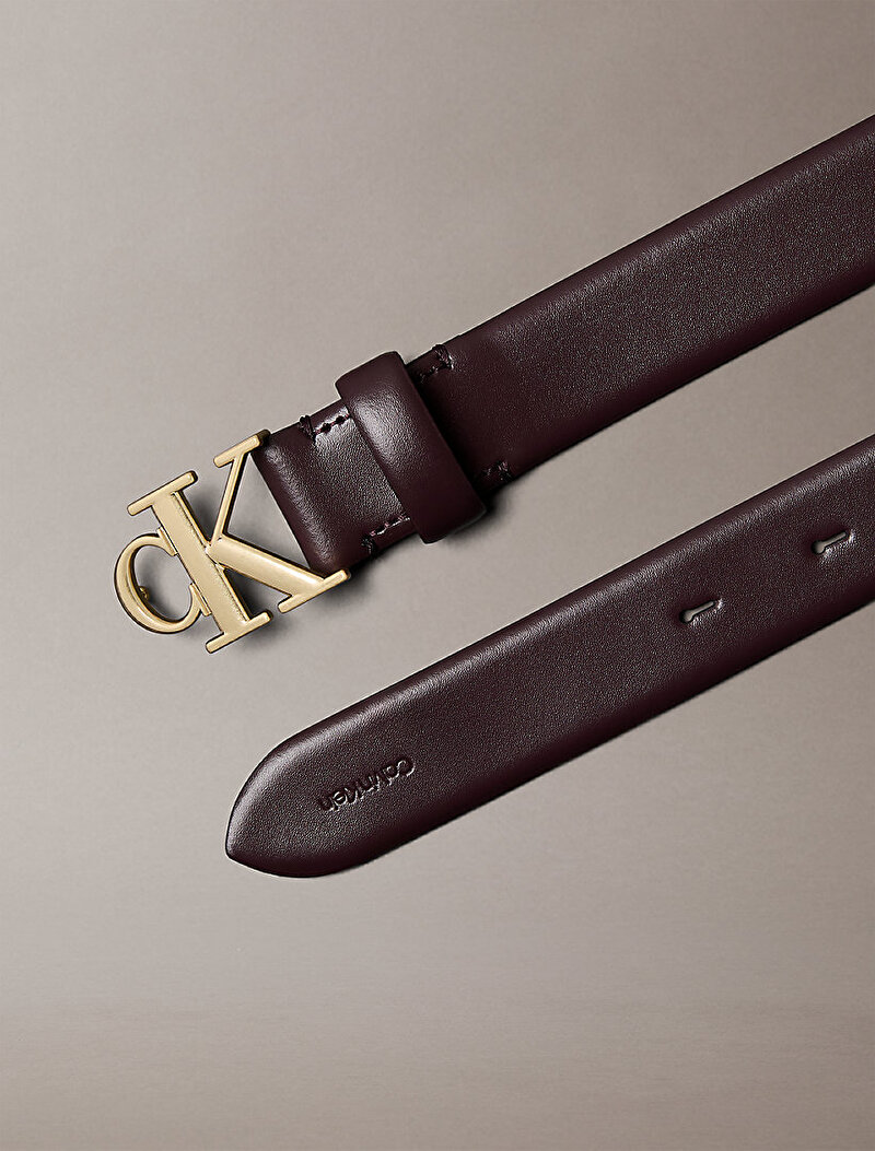 Calvin Klein Kahverengi Renkli Kadın CK Buckle 30mm Fixed Kemer