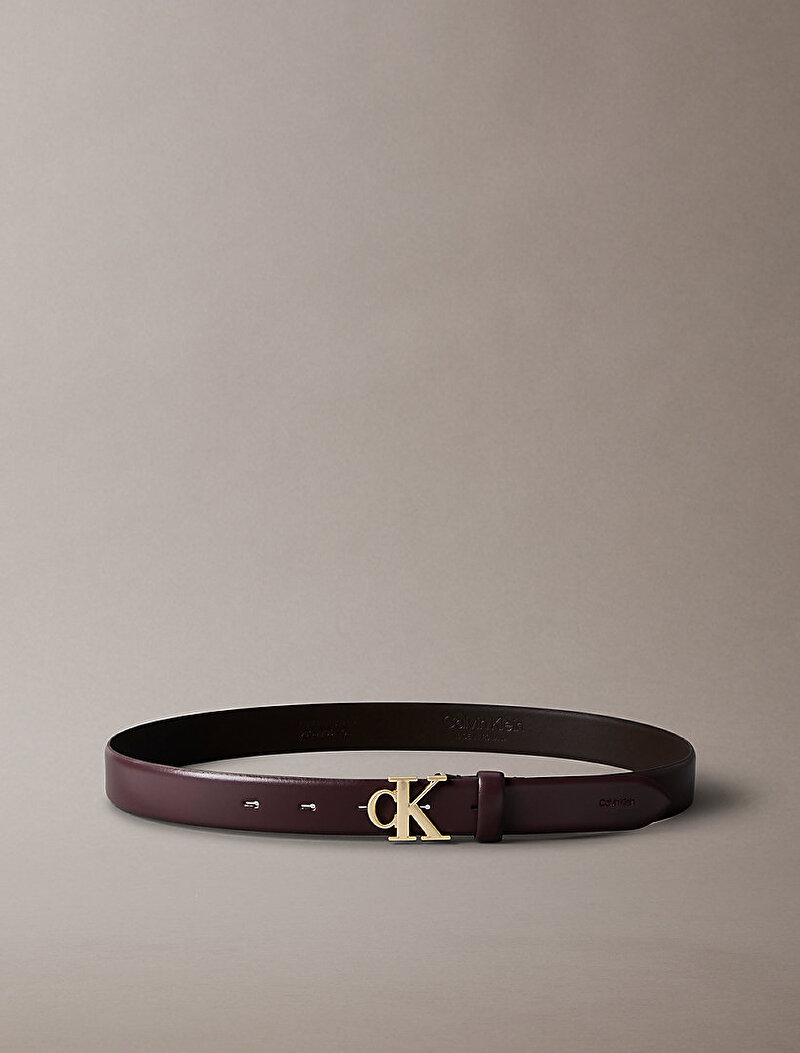 Calvin Klein Kahverengi Renkli Kadın CK Buckle 30mm Fixed Kemer