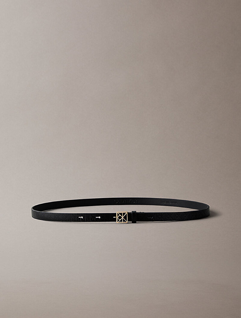 Calvin Klein Siyah Renkli Kadın Emblem Buckle Kemer