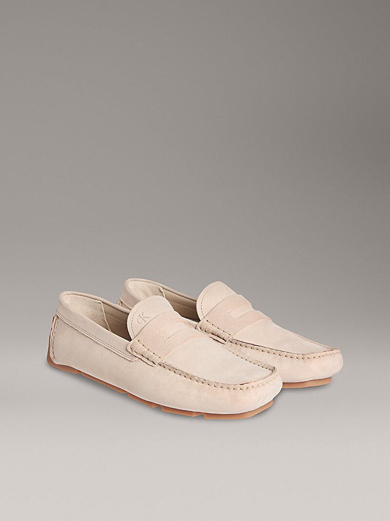 Calvin Klein Bej Renkli Erkek Driver Penny Loafer