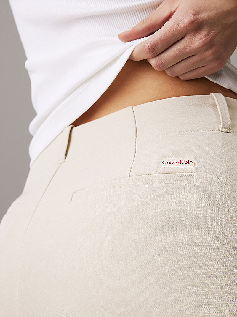 Calvin Klein Bej Renkli Kadın Stretch Crepe Straight Pantolon