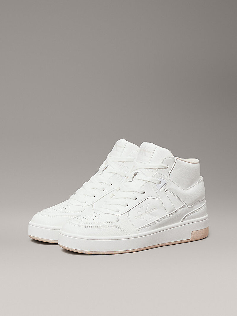 Calvin Klein Beyaz Renkli Kadın Basket Cupsole Mid Sneaker