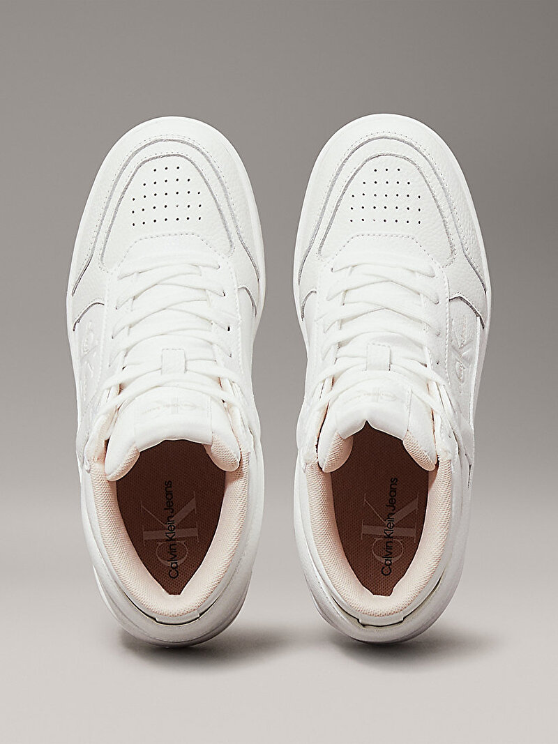 Calvin Klein Beyaz Renkli Kadın Basket Cupsole Mid Sneaker