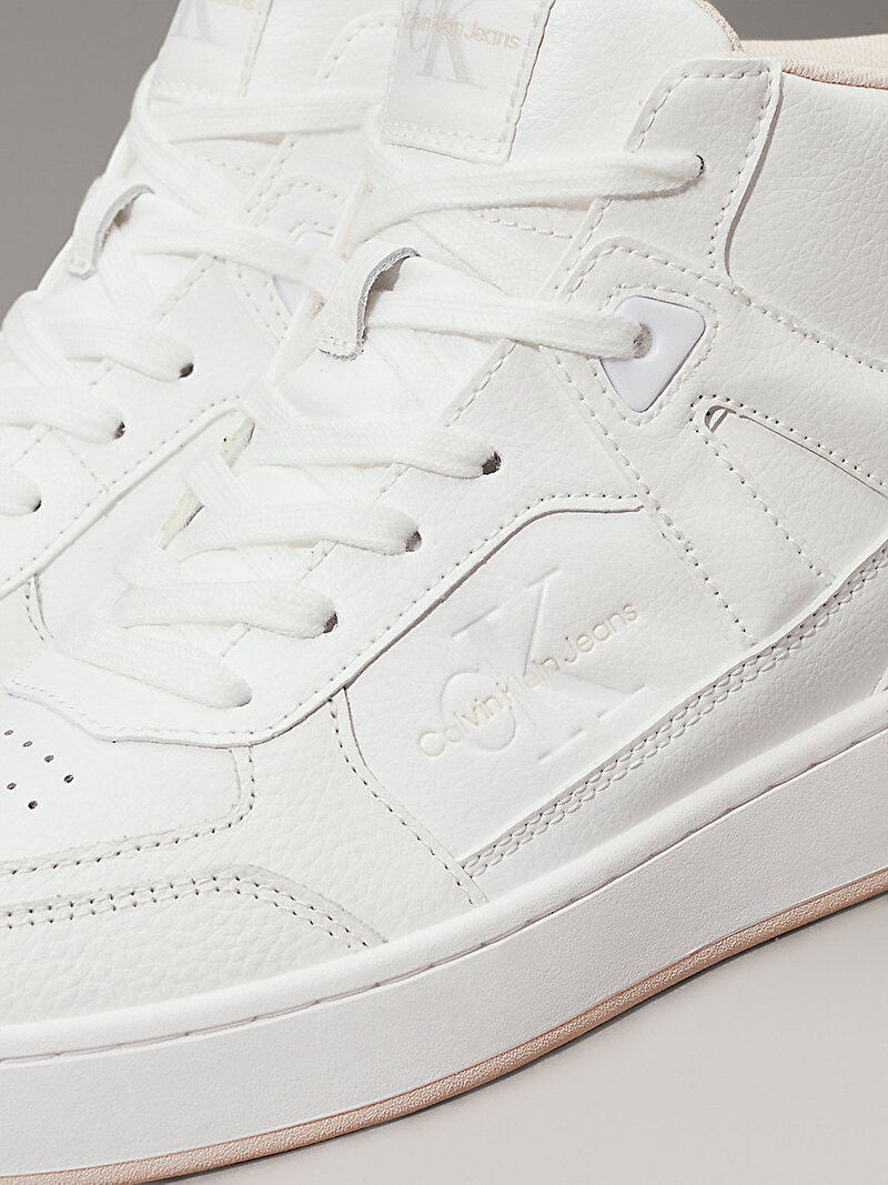 Calvin Klein Beyaz Renkli Kadın Basket Cupsole Mid Sneaker
