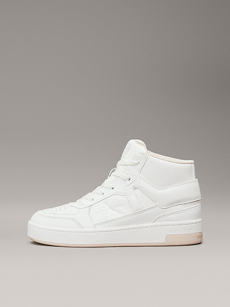Calvin Klein Beyaz Renkli Kadın Basket Cupsole Mid Sneaker