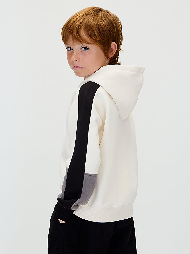 Calvin Klein Bej Renkli Erkek Çocuk Brushed Fleece Sweatshirt