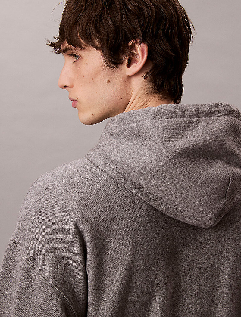 Calvin Klein Gri Renkli Erkek Premium Terry Monogram Sweatshirt