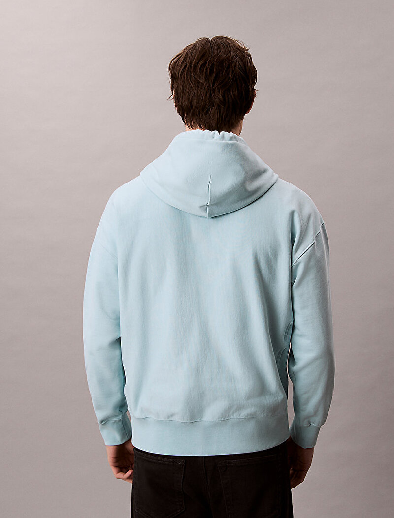 Calvin Klein Mavi Renkli Erkek Premium Terry Monogram Sweatshirt