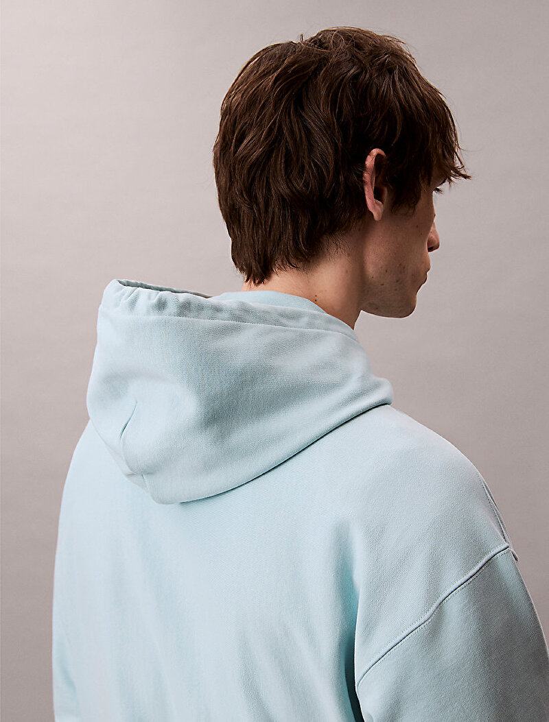 Calvin Klein Mavi Renkli Erkek Premium Terry Monogram Sweatshirt