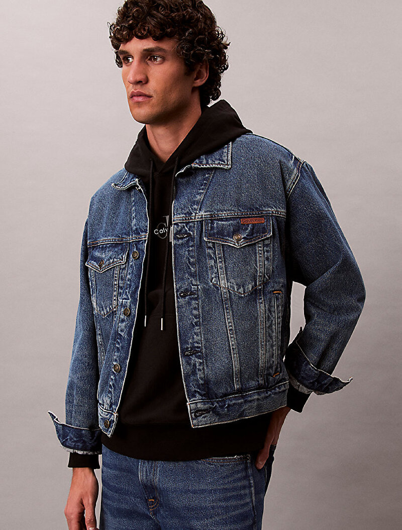 Calvin Klein Siyah Renkli Erkek Premium Terry Micro Sweatshirt