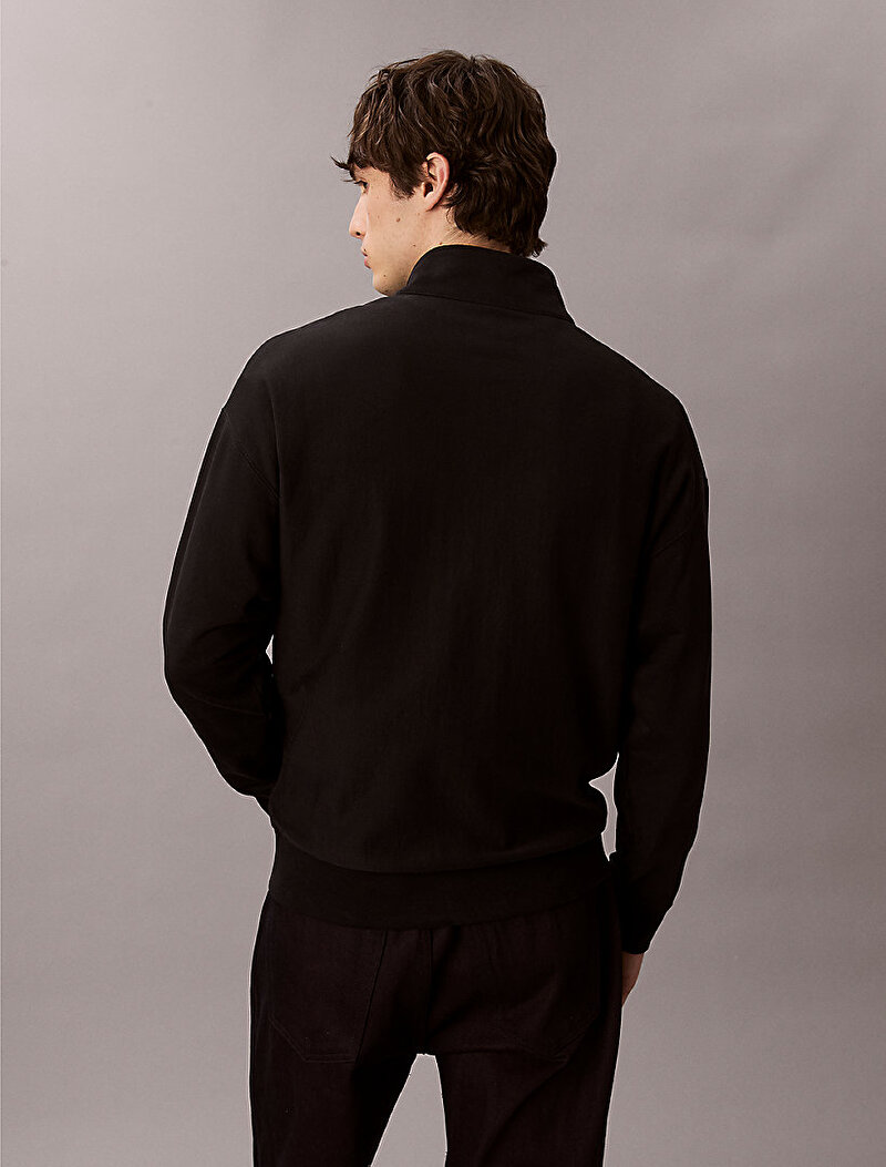 Calvin Klein Siyah Renkli Erkek Premium Terry Micro Sweatshirt