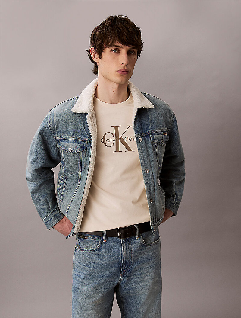 Calvin Klein Bej Renkli Erkek Hero Monologo T-shirt