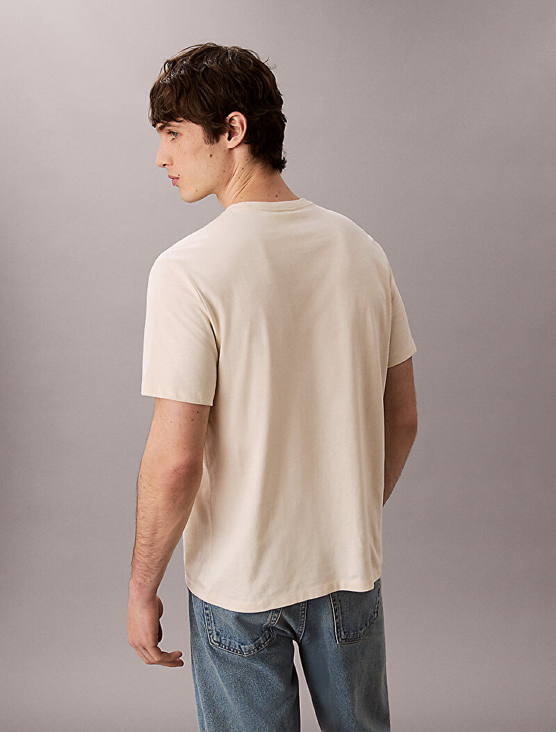Calvin Klein Bej Renkli Erkek Hero Monologo T-shirt
