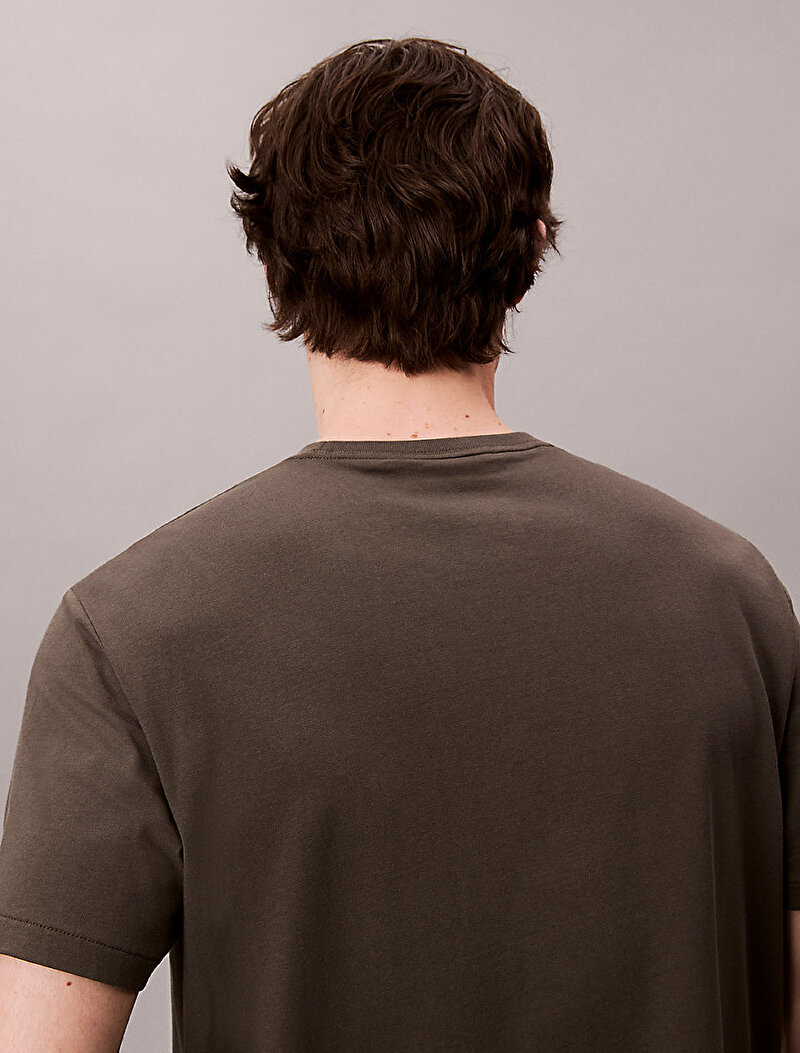 Calvin Klein Kahverengi Renkli Erkek Easy Monogram T-shirt