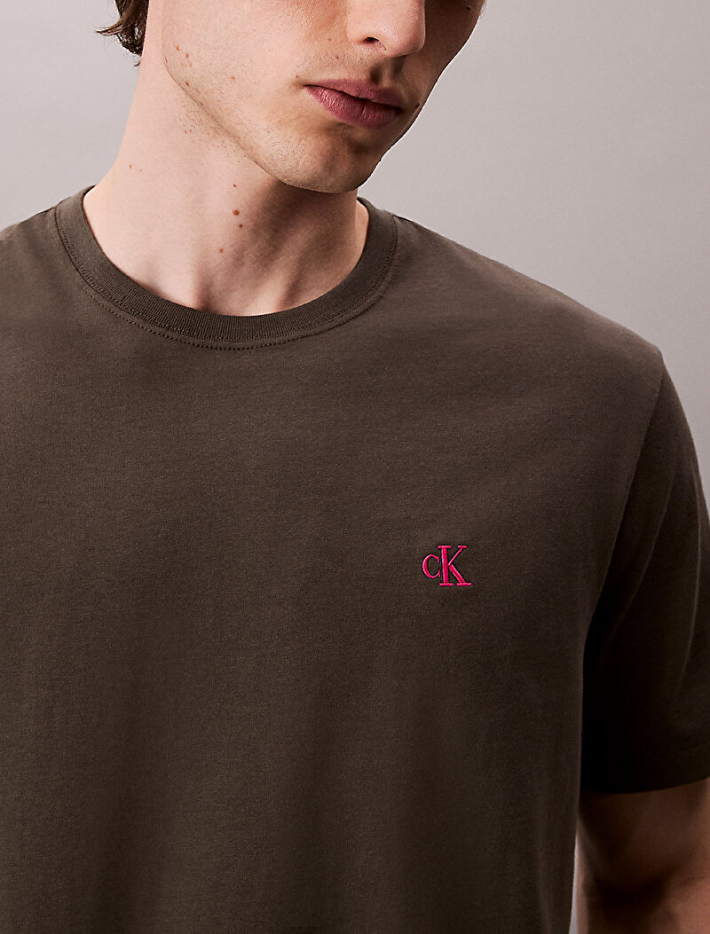 Calvin Klein Kahverengi Renkli Erkek Easy Monogram T-shirt