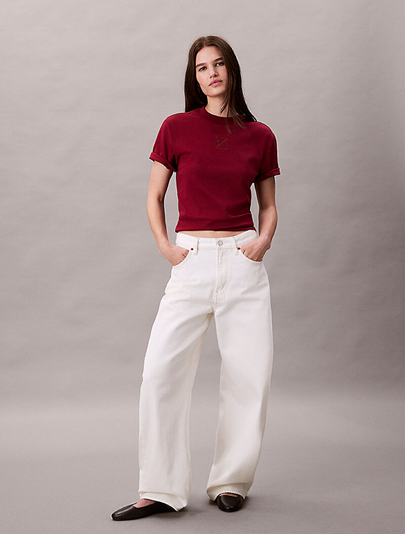 Calvin Klein Kırmızı Renkli Kadın Lux Interlock T-shirt